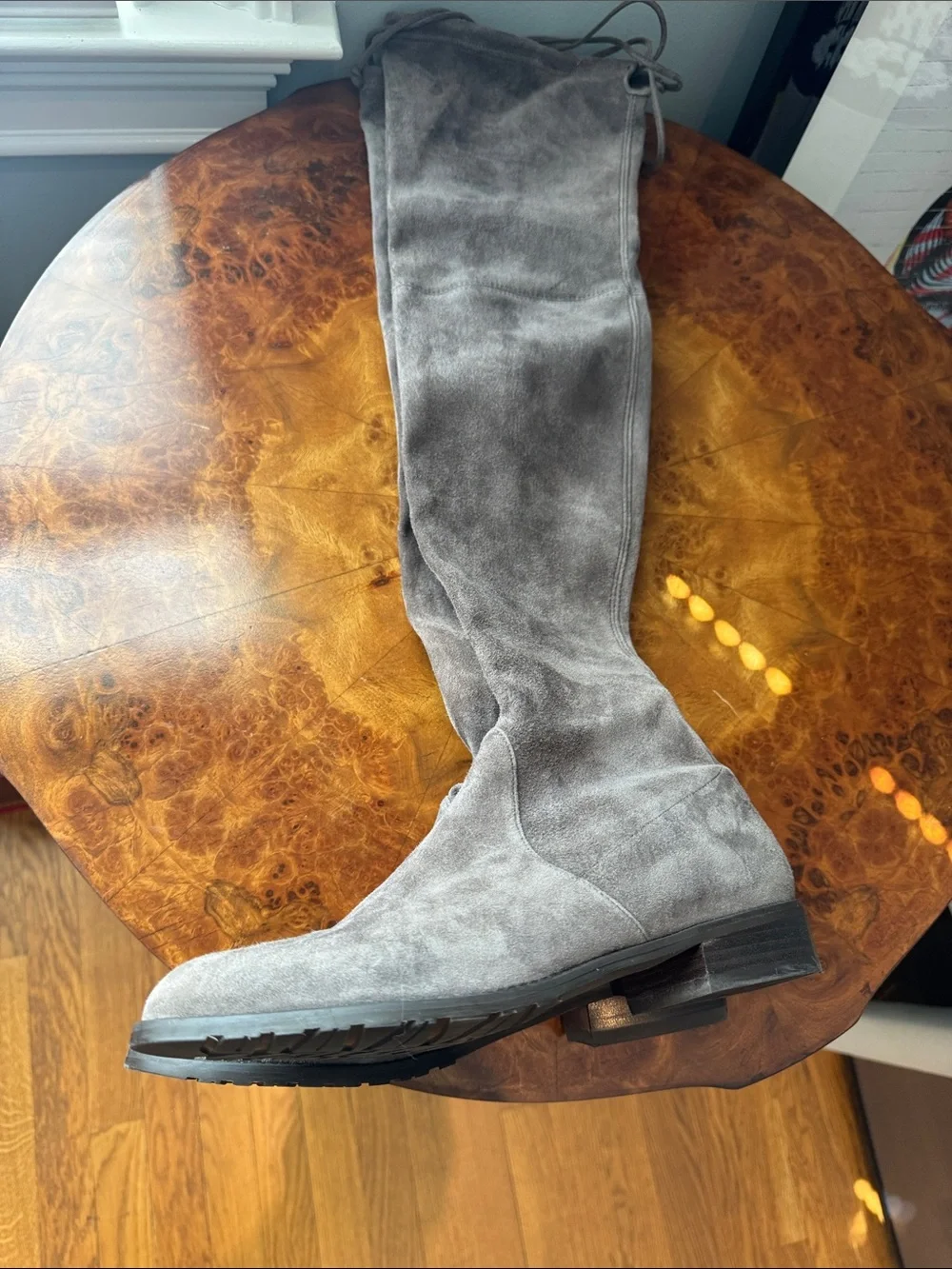 Stuart Weitzman Over-the-Knee Suede Boot in Taupe